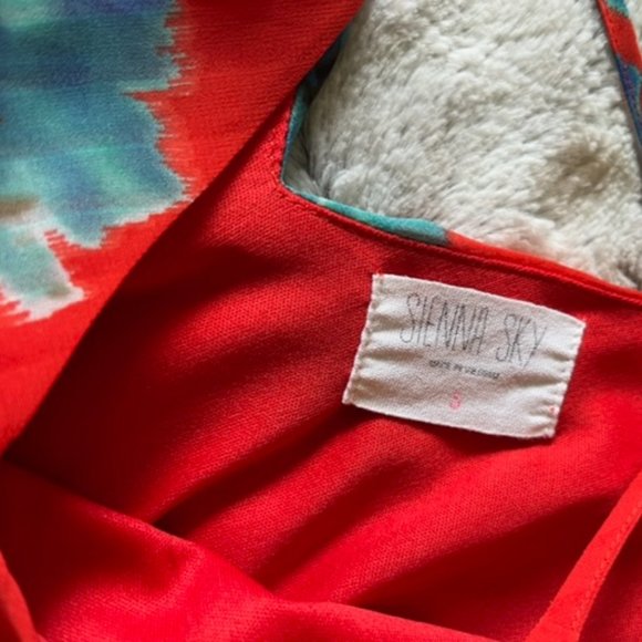 Sienna Sky Red Maxi Flowy Spaghetti Strap Dress with Watercolor Floral Detailing - Picture 2 of 5